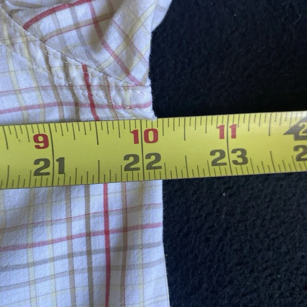 North Face Shirt Mens Large Beige Plaid Short Sleeve Button Up‎ Outdoors Casual